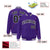 Custom Purple Black-White Bomber Full-Snap Varsity Letterman Jacket