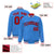 Custom Light Blue Red-Black Bomber Full-Snap Varsity Letterman Jacket