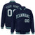 Custom Navy Gray-Aqua Bomber Full-Snap Varsity Letterman Jacket