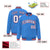 Custom Light Blue White-Red Bomber Full-Snap Varsity Letterman Jacket