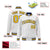 Custom White Yellow-Navy Bomber Full-Snap Varsity Letterman Jacket