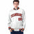 Custom White Red-Navy Old-Gold Bomber Full-Snap Varsity Letterman Jacket