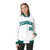 Custom White Aqua-Black Bomber Full-Snap Varsity Letterman Jacket