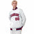 Custom White Red-Navy Bomber Full-Snap Varsity Letterman Jacket