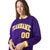 Custom Purple Gold-White Bomber Full-Snap Varsity Letterman Jacket