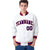 Custom White Navy-Red Bomber Full-Snap Varsity Letterman Jacket