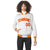 Custom White Orange Yellow Bomber Full-Snap Varsity Letterman Jacket