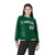 Custom Kelly Green White-Black Bomber Full-Snap Varsity Letterman Jacket