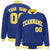 Custom Royal Blue Gold-White Bomber Full-Snap Varsity Letterman Jacket