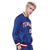 Custom Royal Blue White-Red Bomber Full-Snap Varsity Letterman Jacket