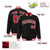 Custom Black Red-White Bomber Full-Snap Varsity Letterman Jacket