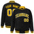 Custom Black Yellow-White Bomber Full-Snap Varsity Letterman Jacket