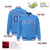 Custom Light-Blue Blue-White Bomber Full-Snap Varsity Letterman Jacket