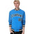 Custom Light-Blue Black-White Bomber Full-Snap Varsity Letterman Jacket