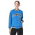 Custom Light-Blue Black-White Bomber Full-Snap Varsity Letterman Jacket