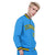 Custom Light-Blue Yellow-Navy Bomber Full-Snap Varsity Letterman Jacket