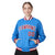 Custom Light-Blue Red-White Bomber Full-Snap Varsity Letterman Jacket