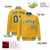 Custom Yellow Kelly-Green White Bomber Full-Snap Varsity Letterman Jacket