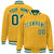 Custom Yellow Kelly-Green White Bomber Full-Snap Varsity Letterman Jacket