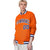 Custom Orange Navy White Bomber Full-Snap Varsity Letterman Jacket