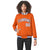 Custom Orange White Navy Bomber Full-Snap Varsity Letterman Jacket