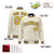 Custom Cream Yellow Navy Bomber Full-Snap Varsity Letterman Jacket