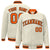 Custom Cream Orange Black Bomber Full-Snap Varsity Letterman Jacket