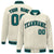 Custom Cream Aqua-Black Bomber Full-Snap Varsity Letterman Jacket