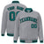 Custom Gray Aqua-Black Bomber Full-Snap Varsity Letterman Jacket