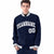 Custom Navy Gray-White Bomber Full-Snap Varsity Letterman Jacket