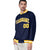 Custom Navy Yellow-White Bomber Full-Snap Varsity Letterman Jacket