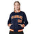 Custom Navy Orange-White Bomber Full-Snap Varsity Letterman Jacket