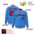 Custom Light Blue Red-Black Bomber Full-Snap Varsity Letterman Jacket