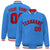 Custom Light Blue Red-Black Bomber Full-Snap Varsity Letterman Jacket