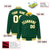 Custom Kelly Green White-Yellow Bomber Full-Snap Varsity Letterman Jacket