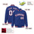 Custom Purple White-Red Bomber Full-Snap Varsity Letterman Jacket