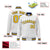 Custom White Yellow-Navy Bomber Full-Snap Varsity Letterman Jacket