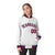 Custom White Red-Blue Bomber Full-Snap Varsity Letterman Jacket