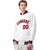 Custom White Red-Navy Bomber Full-Snap Varsity Letterman Jacket