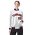 Custom White Red-Navy Bomber Full-Snap Varsity Letterman Jacket