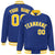 Custom Royal Blue Gold-White Bomber Full-Snap Varsity Letterman Jacket