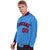 Custom Light-Blue Red-Black Bomber Full-Snap Varsity Letterman Jacket