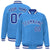 Custom Light-Blue Blue-White Bomber Full-Snap Varsity Letterman Jacket