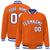 Custom Orange White Thunder-Blue Bomber Full-Snap Varsity Letterman Jacket