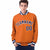 Custom Orange Navy White Bomber Full-Snap Varsity Letterman Jacket