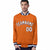 Custom Orange White Navy Bomber Full-Snap Varsity Letterman Jacket