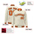 Custom Cream Orange Black Bomber Full-Snap Varsity Letterman Jacket