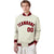 Custom Cream Red Black Bomber Full-Snap Varsity Letterman Jacket