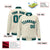 Custom Cream Aqua-Black Bomber Full-Snap Varsity Letterman Jacket