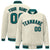 Custom Cream Aqua-Black Bomber Full-Snap Varsity Letterman Jacket